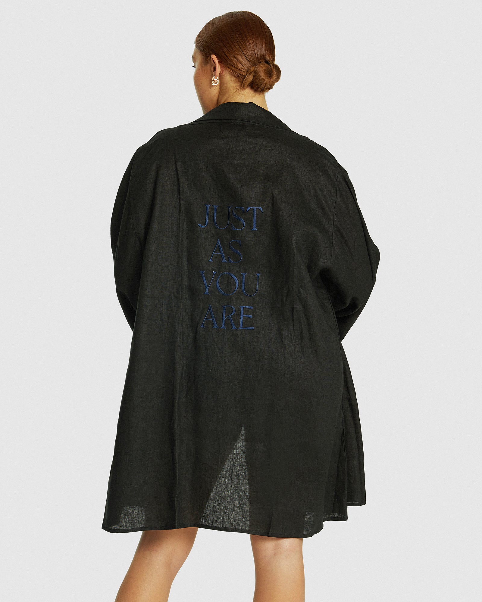 Easy Like Sunday / Linen robe / Black / Just As You Are - FINAL SALE