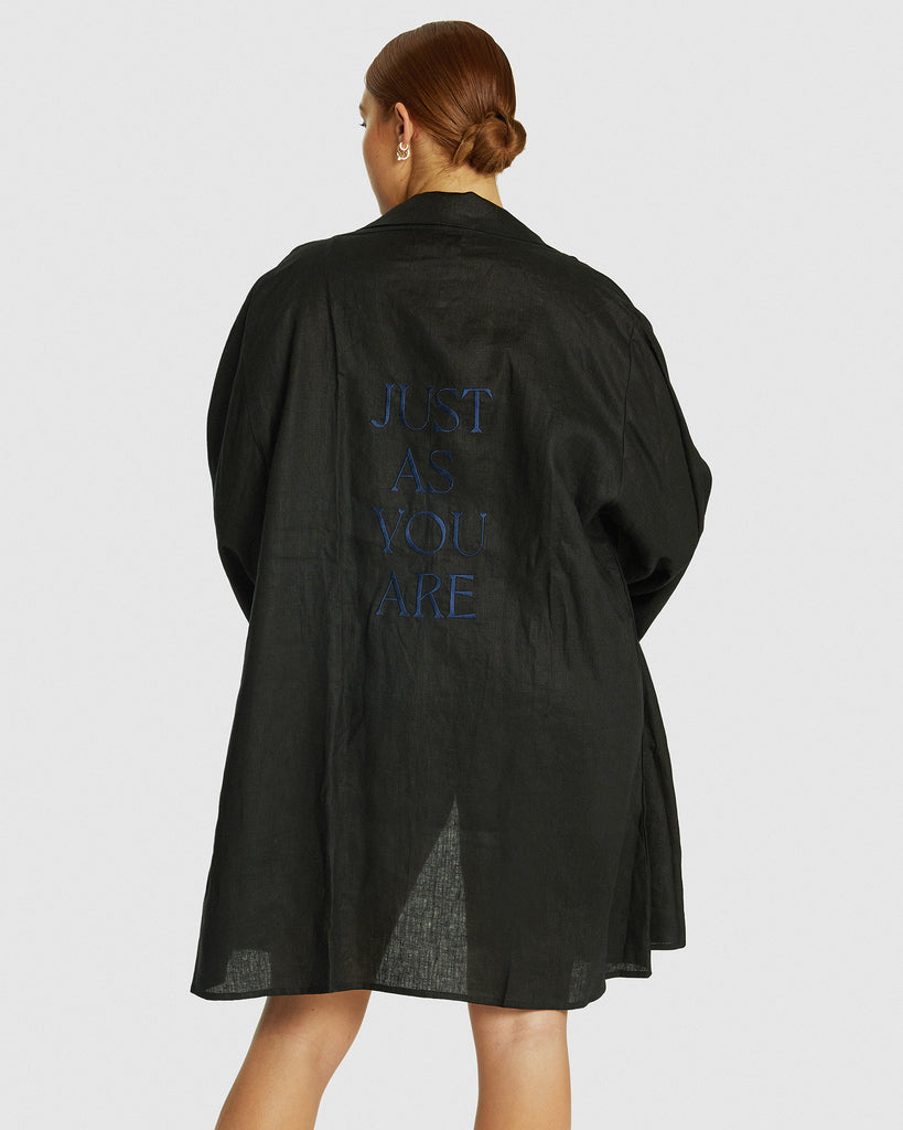 Easy Like Sunday / Linen robe / Black / Just As You Are