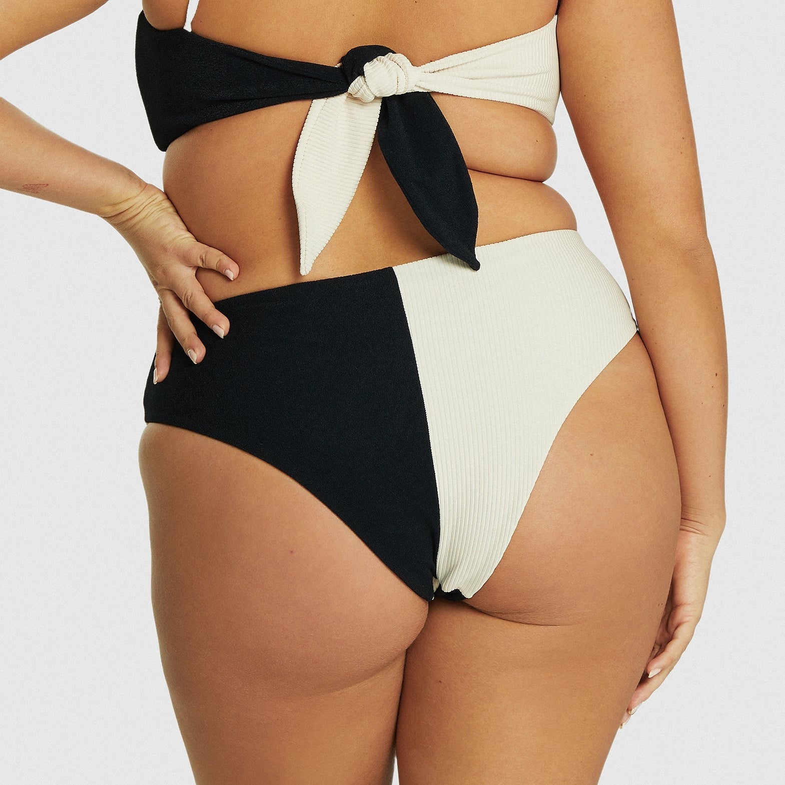 Lucky you / Bikini bottoms / Black terry + Almond rib - FINAL SALE