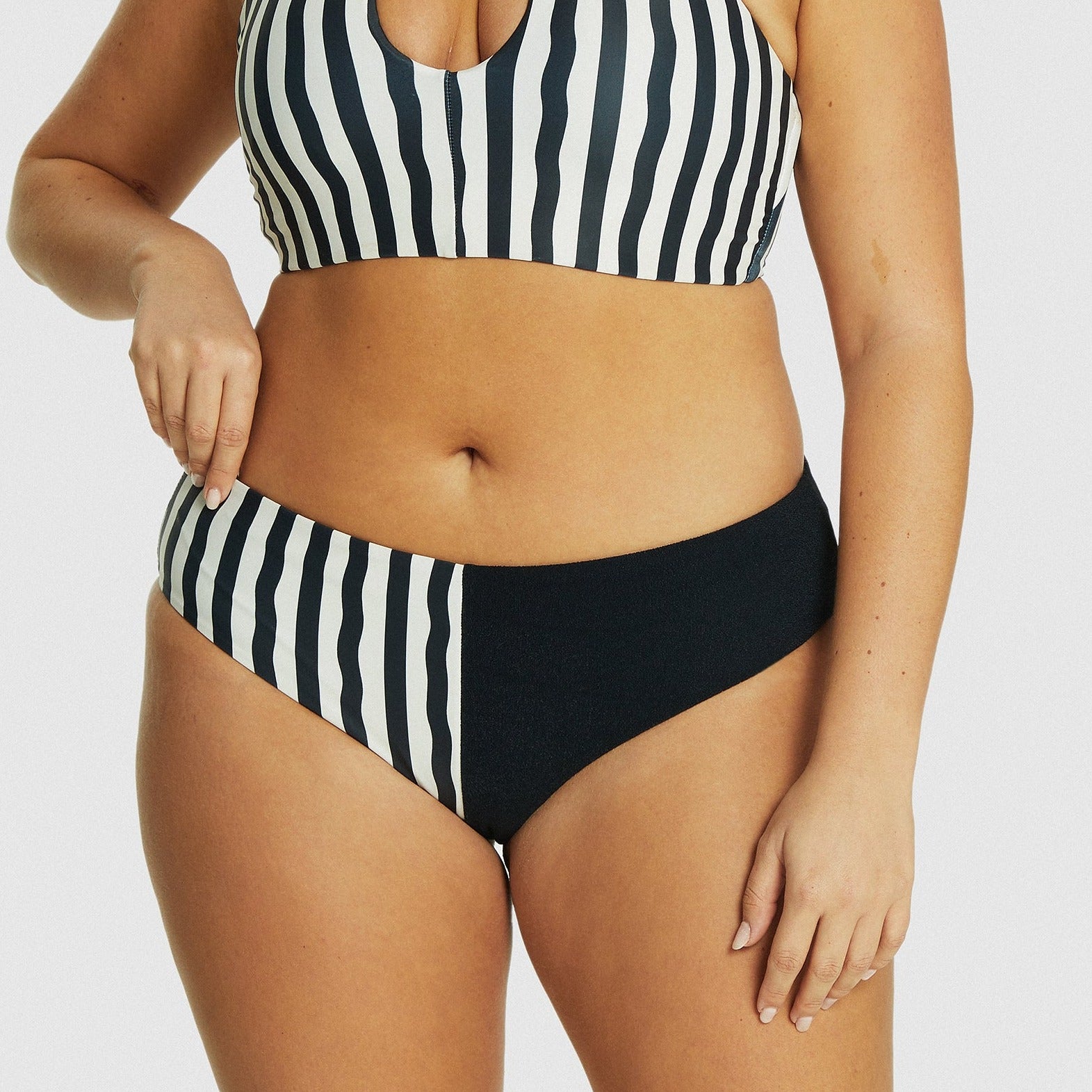 Lucky you / Bikini bottoms / Stripe + Black - FINAL SALE