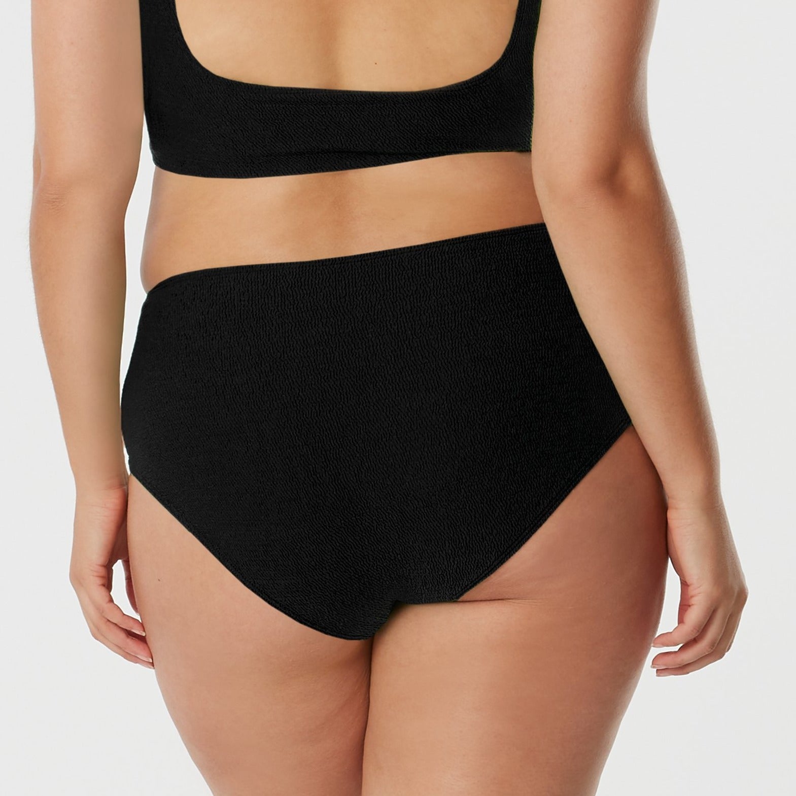 Follow The Sun | Black Textured Bikini Bottoms