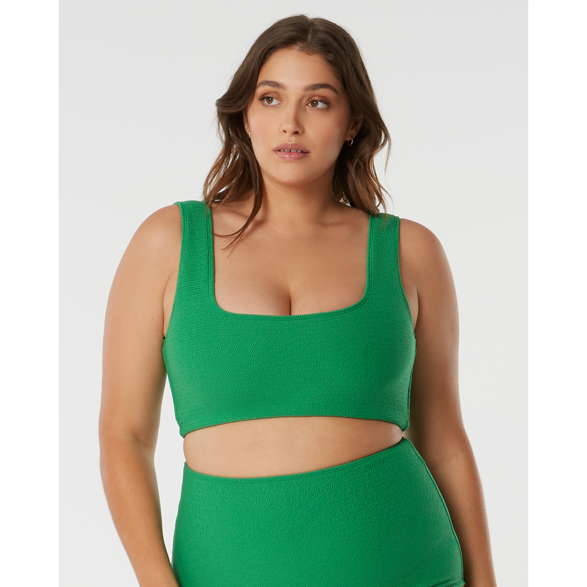 Mystery Of Love | Green Textured Bikini Top - SAINT SOMEBODY