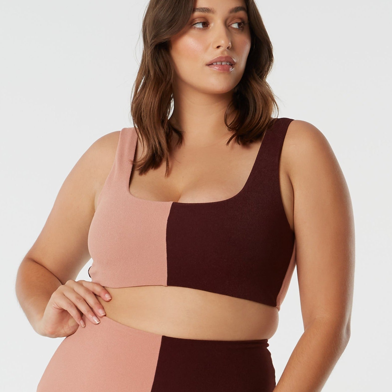 Mystery Of Love / bikini top / Peach + Burgundy terry - SAINT SOMEBODY