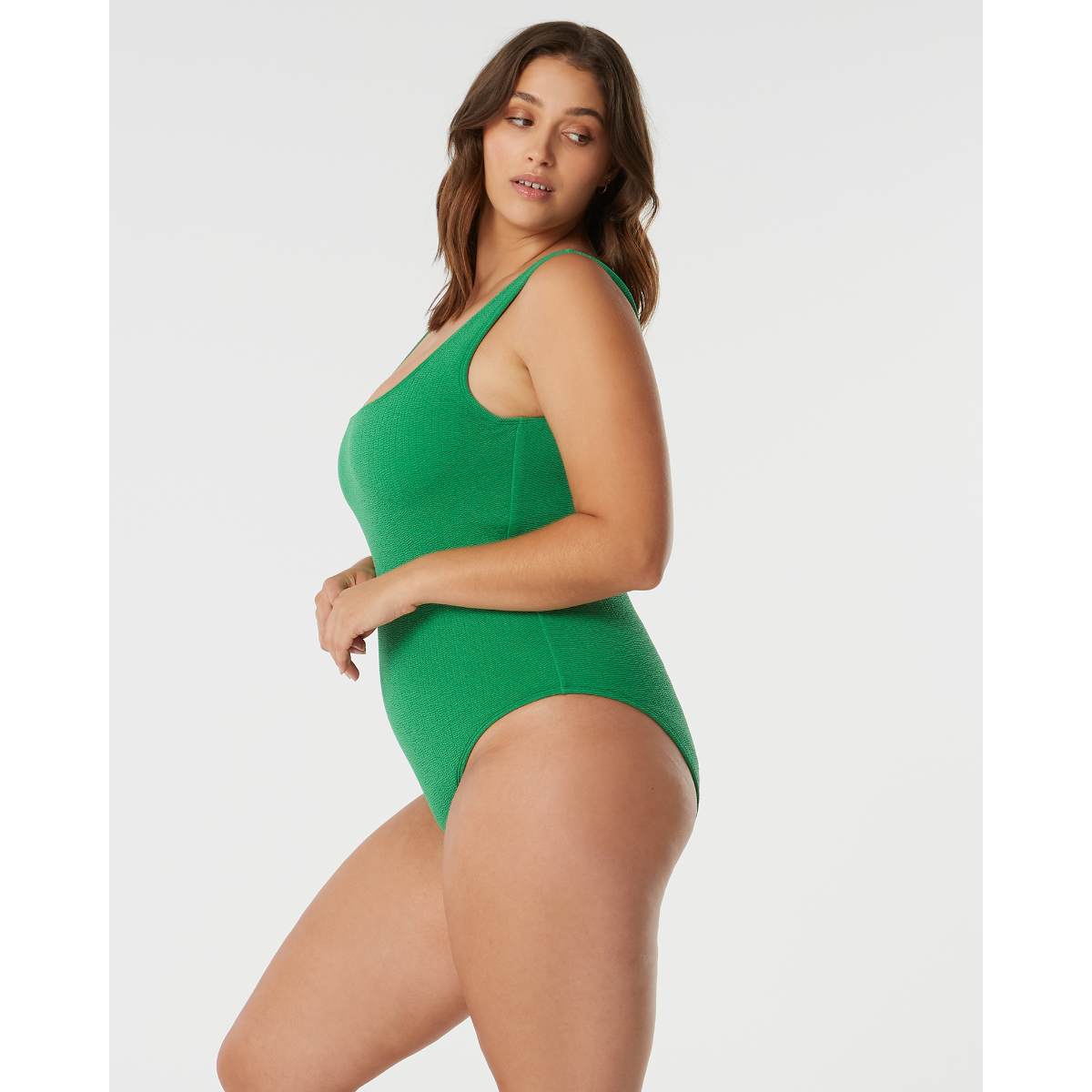 Run To Paradise | Green Textured One Piece Swimwear - SAINT SOMEBODY