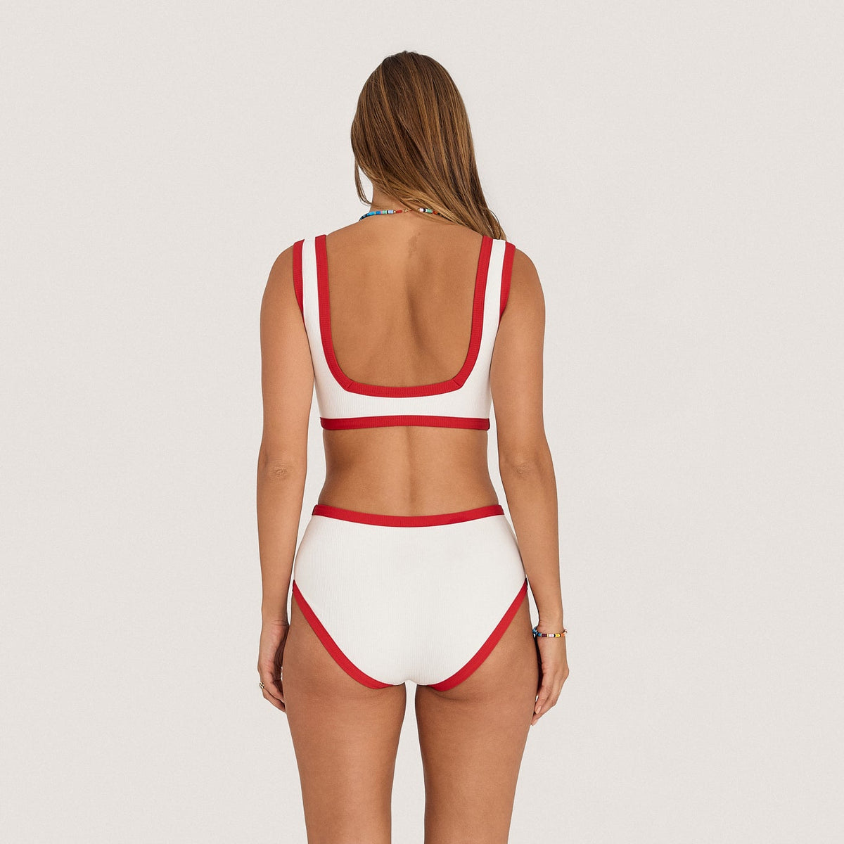 Mystery Of Love / Bikini top / White + Red Rib
