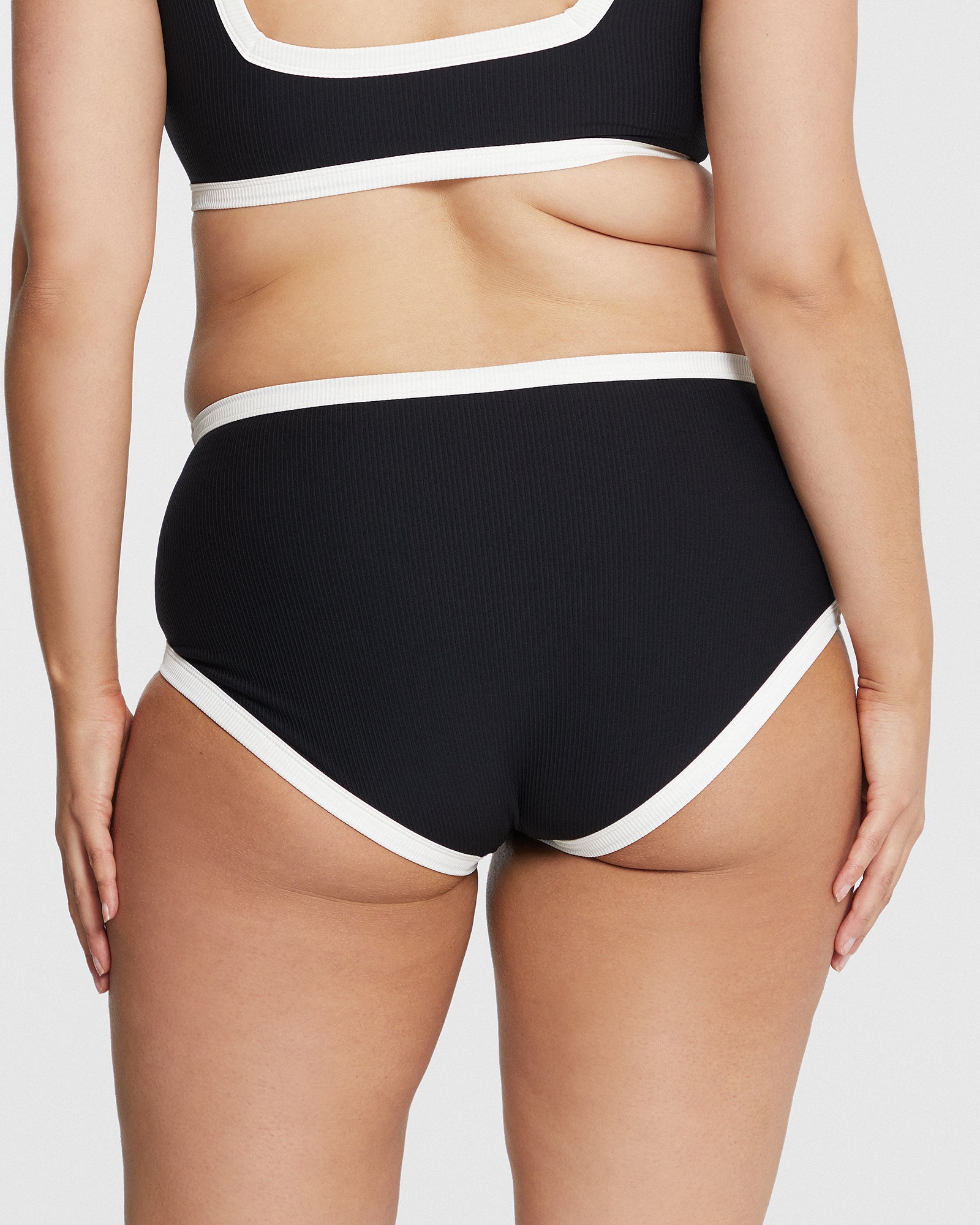 Follow The Sun / Bikini bottoms / Black + White Rib