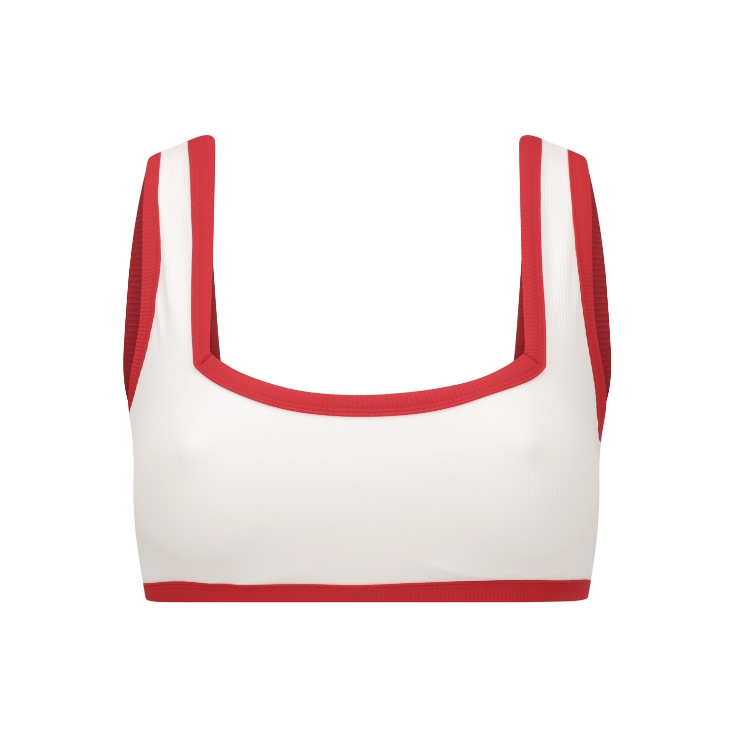 Mystery Of Love / Bikini top / White + Red Rib