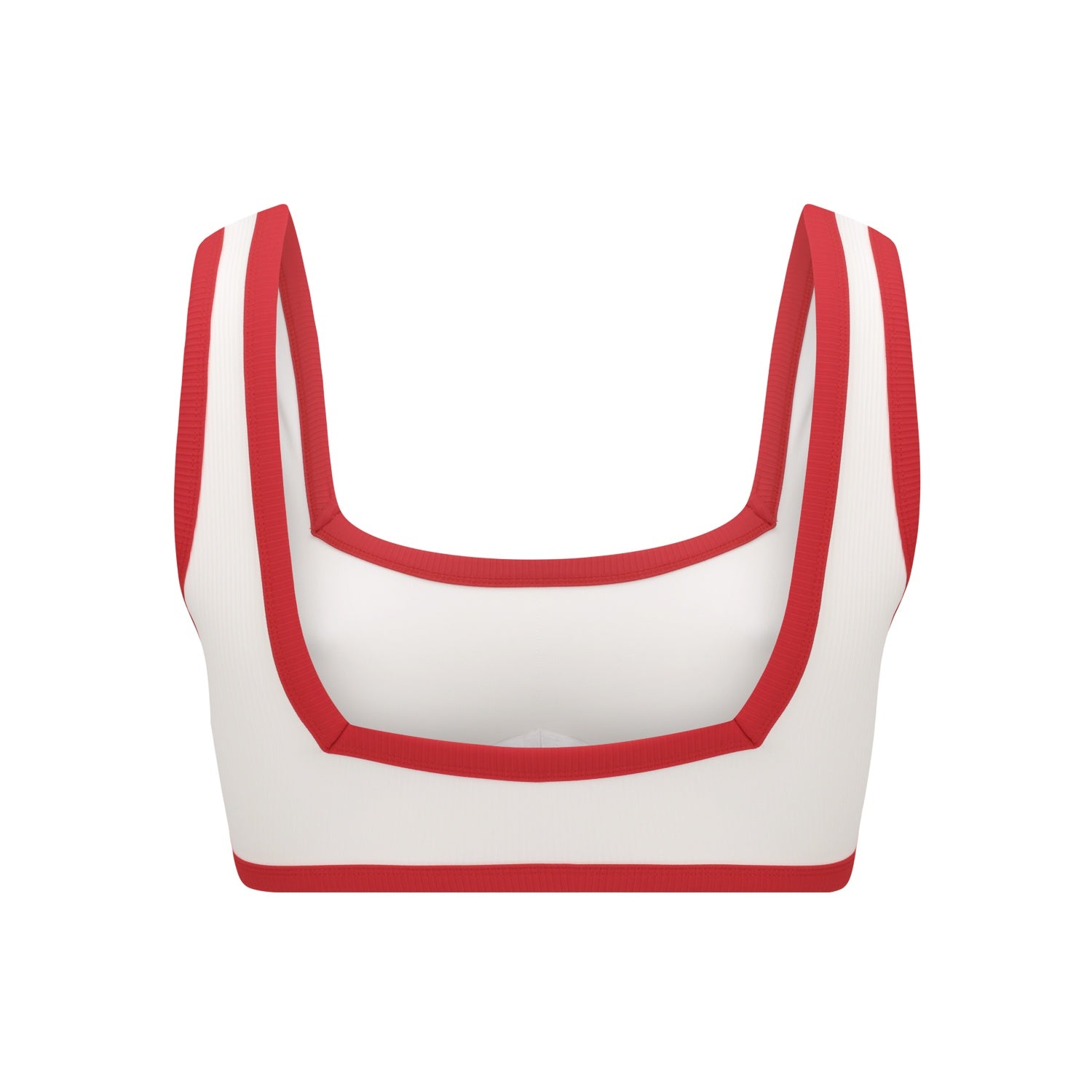 Mystery Of Love / Bikini top / White + Red Rib