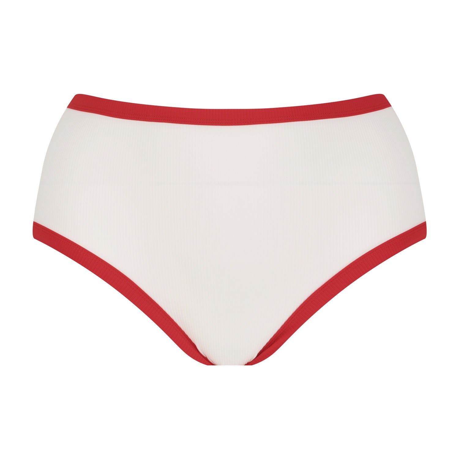 Follow The Sun / Bikini bottoms / White + Red Rib