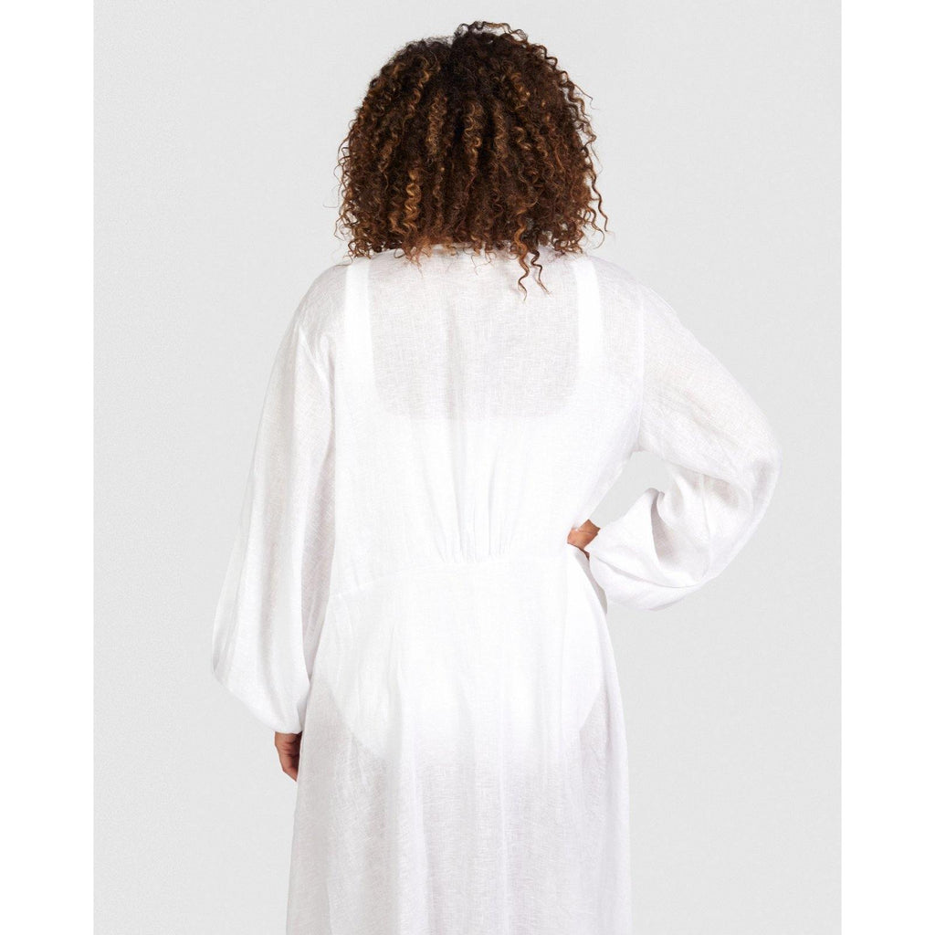 Dusk 'Till Dawn / linen robe / White - SAINT SOMEBODY
