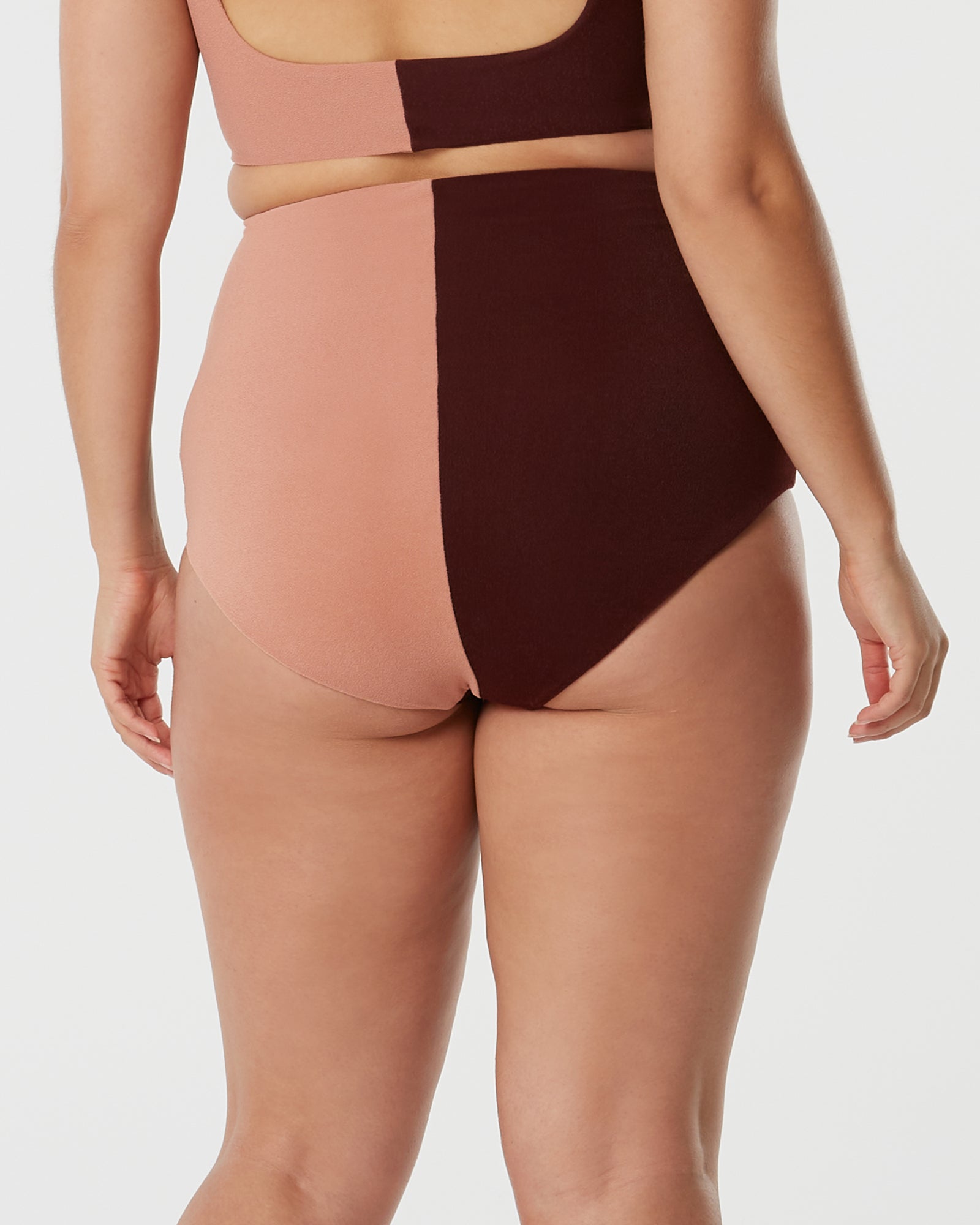 Sky High / Bikini Bottoms / Peach & Burgundy Terry - SAINT SOMEBODY