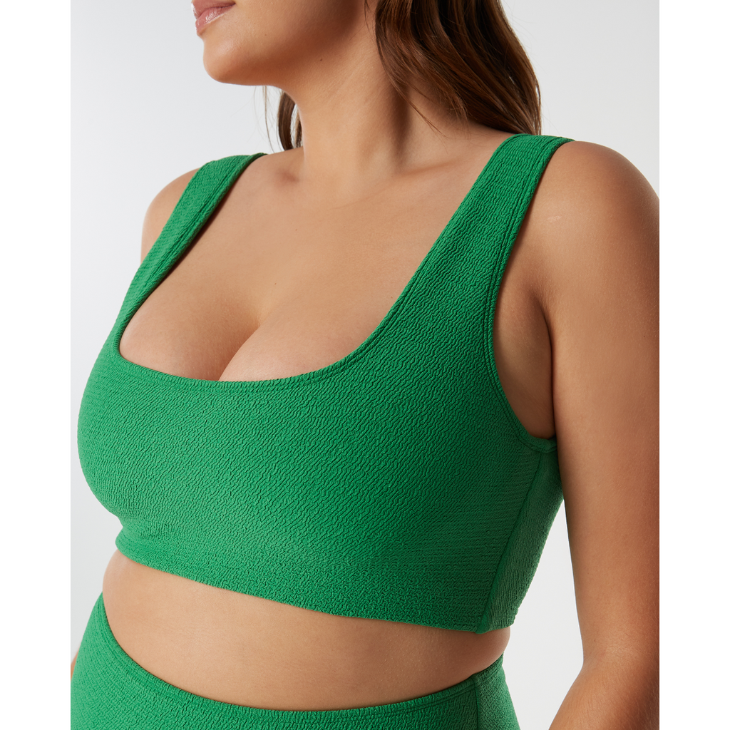 Mystery Of Love | Green Textured Bikini Top - SAINT SOMEBODY