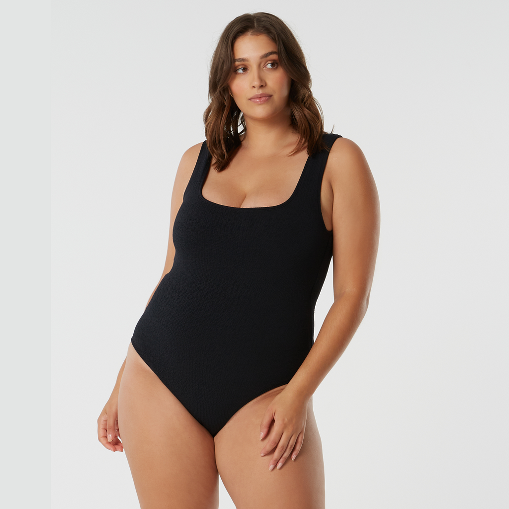 One Piece Zipper Swimsuit Plus Size