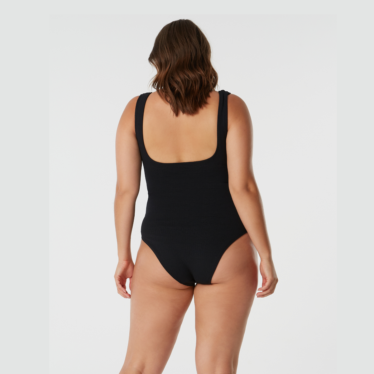 Run To Paradise | Black Textured One Piece Swimwear - SAINT SOMEBODY