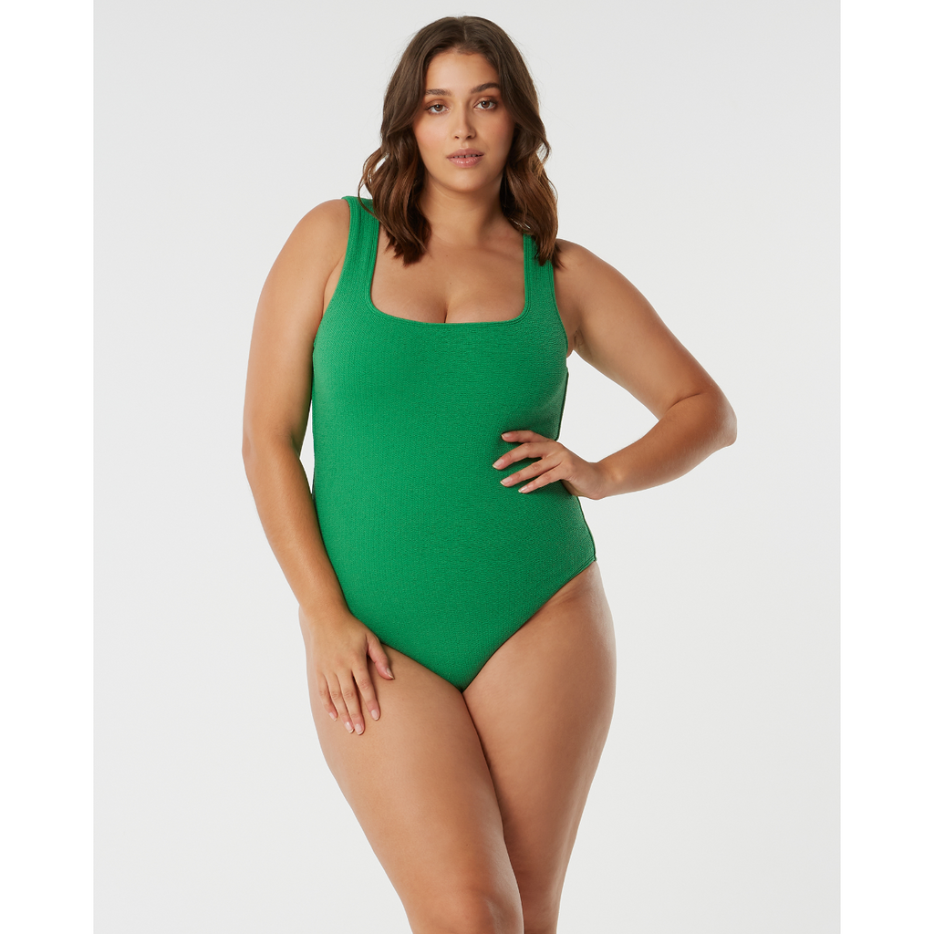 Run To Paradise | Green Textured One Piece Swimwear - SAINT SOMEBODY